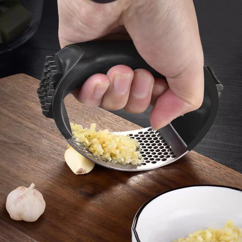 Stainless Steel Garlic Press Squeezer Manual Garlic Ginger Rocker Crusher Garlic Cutting Mince Tools Kitchen Tenderizer Gadgets