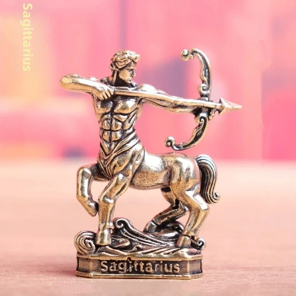Vintage Collectible Figurines Artisan Craft Miniature Desktop Ornaments Decoration 12 Constellation Statue Office Decoration