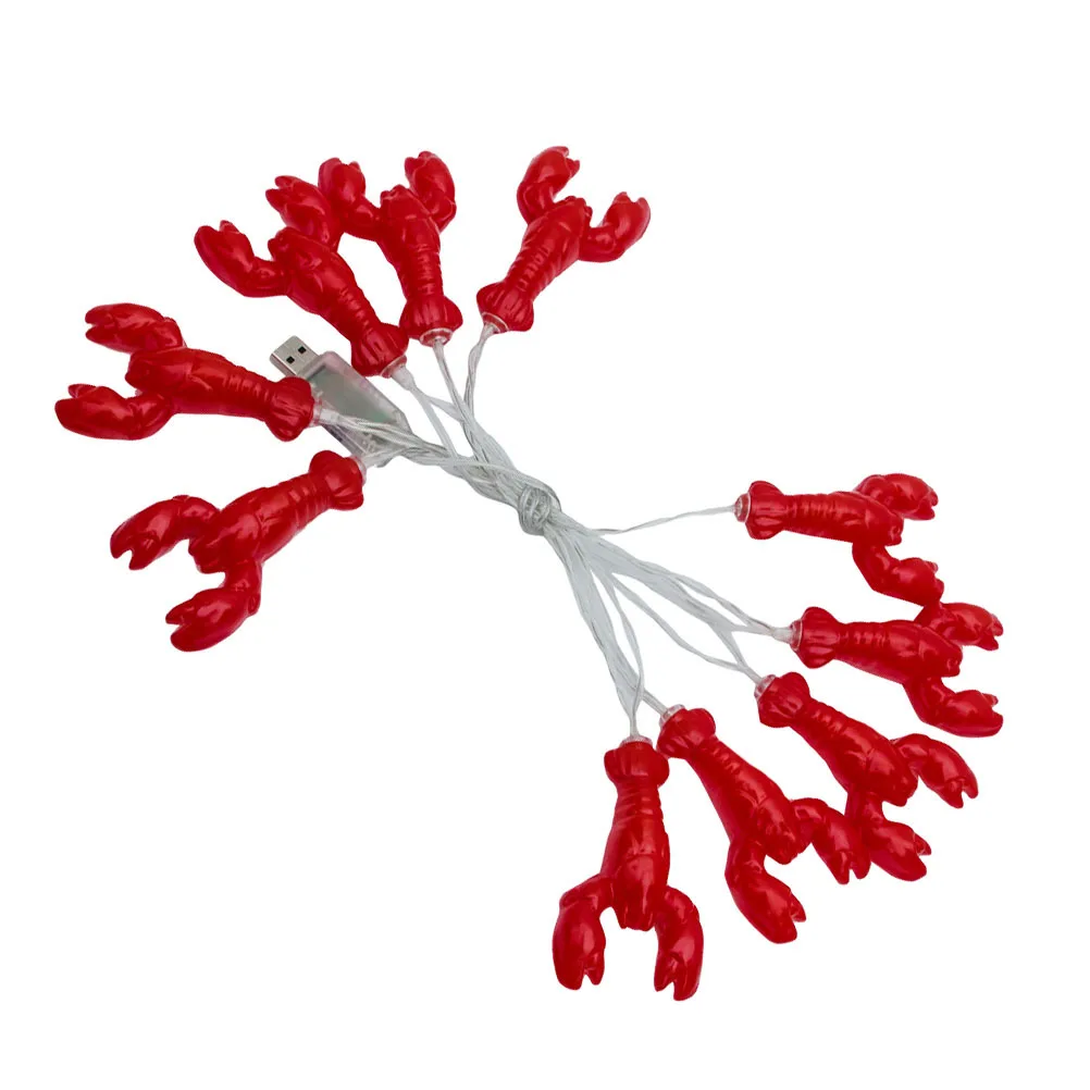 1 個クリスマスロブスター LED ランプストリング装飾照明屋内屋外フェスティバルハンギングライト暖かい雰囲気ホリデーデコレーション