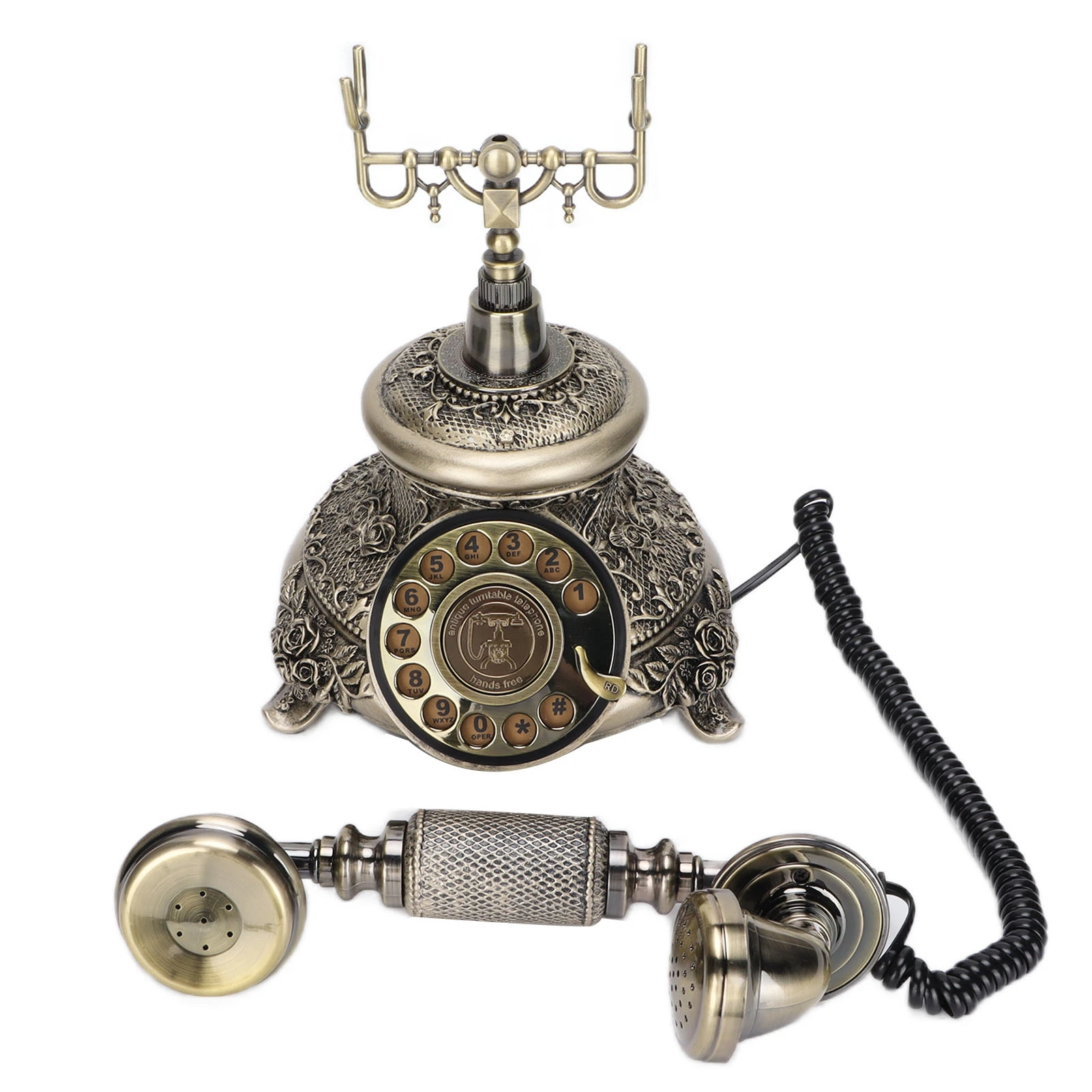 Classic Retro Desk Phone, Rotary Dial Phone, Wired Landline Phone—Perfect for Decorating Homes, Offices, Cafés, and Bars