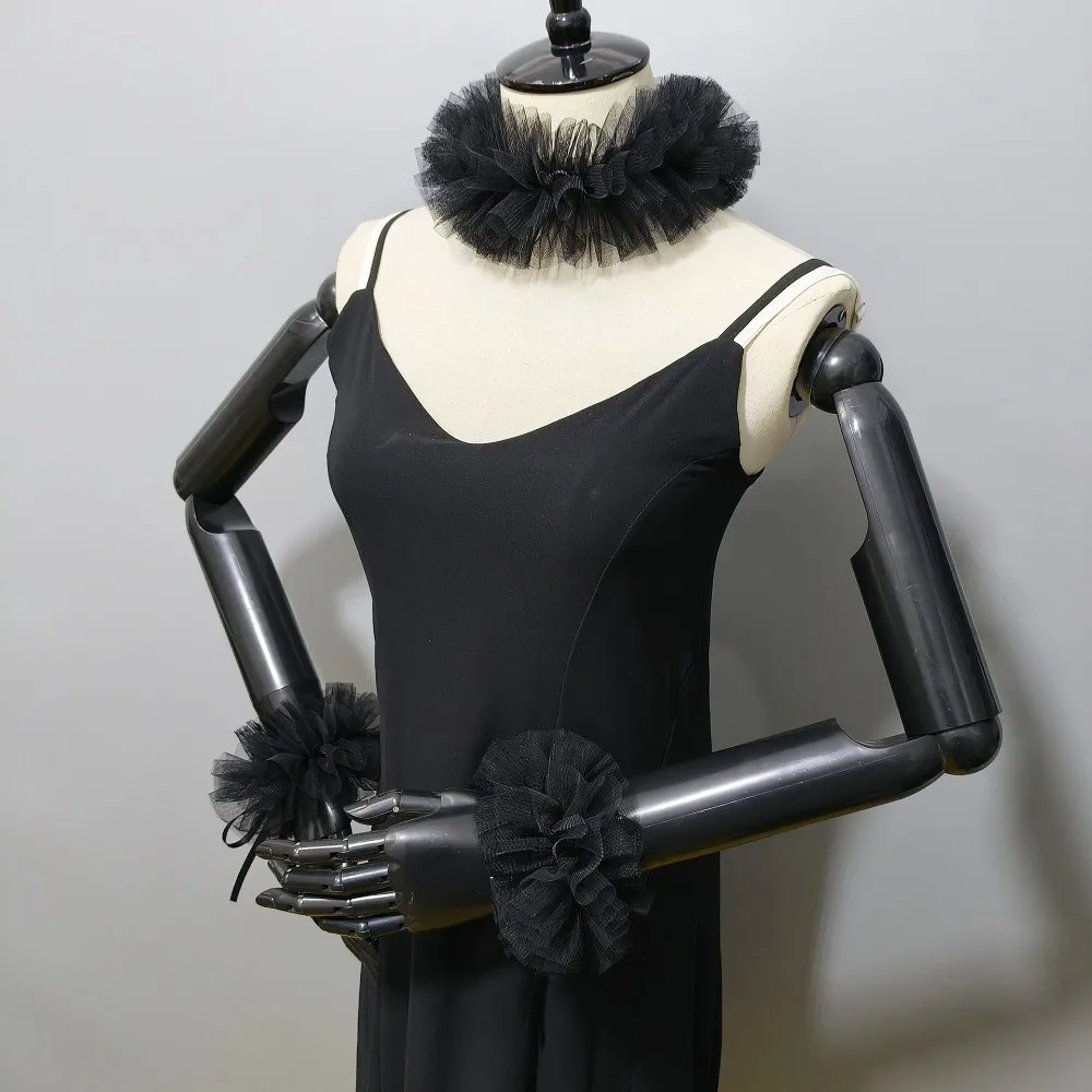 Lace Detachable Sleeves Cuffs All-match Costume Accessory Mesh Neck Ruff Sweet Ruffled Fake Sleeves for Stage Performance