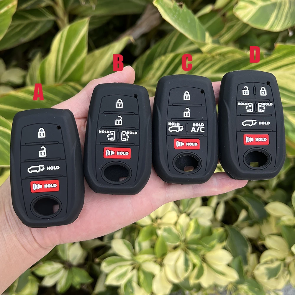 Silicone Car Key Cover Case Holder for TOYOTA Sienna RAV4 VENZA Mirai Hybrid Vehicles Alphard PREVIA Voxy 4 5 6 Buttons Remote