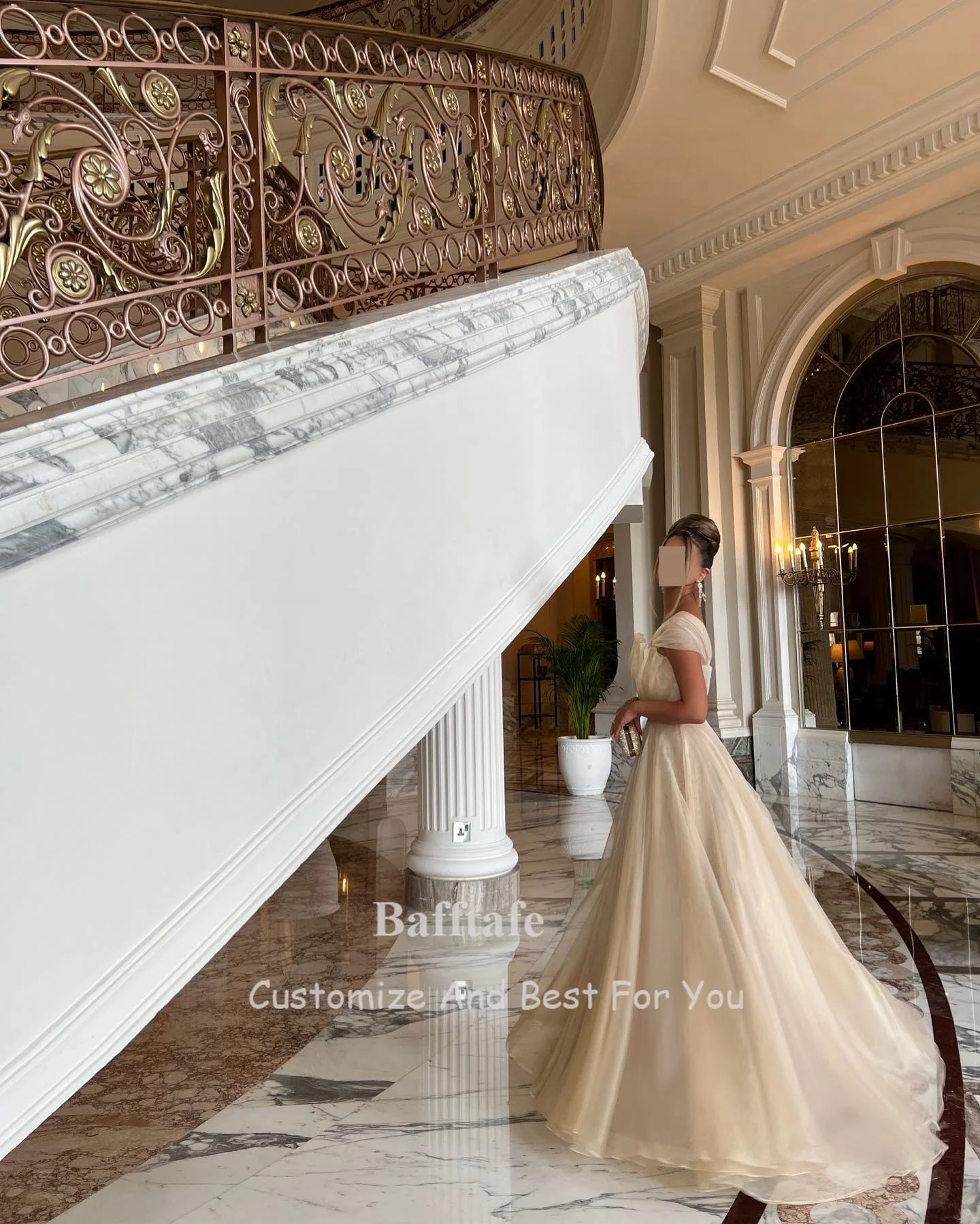 Bafftafe personalizado uma linha organza vestidos de baile longos para mulheres plissado formal vestidos de festa ocasião especial vestido de noite 2024