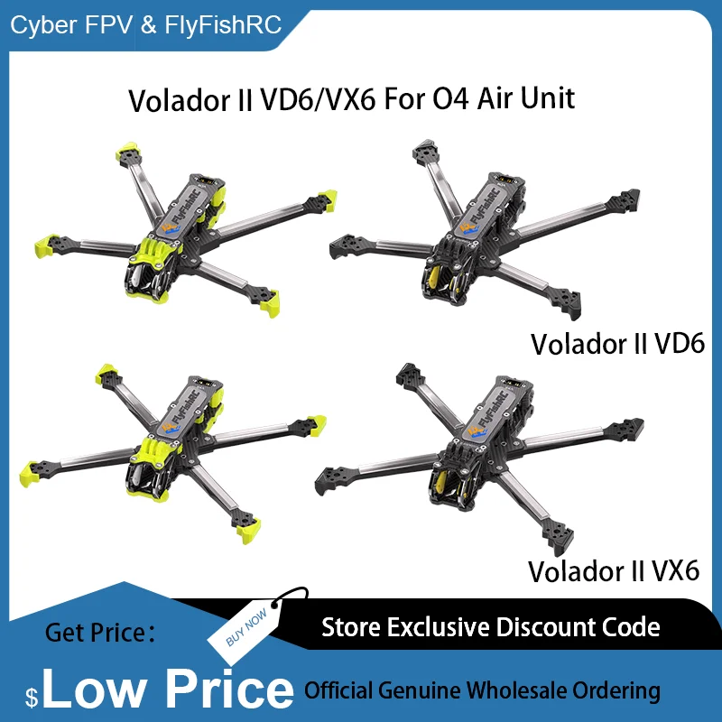 FlyFishRC Volador II VD6 / VX5 O4 Deadcat FPV T700 Frame Kit