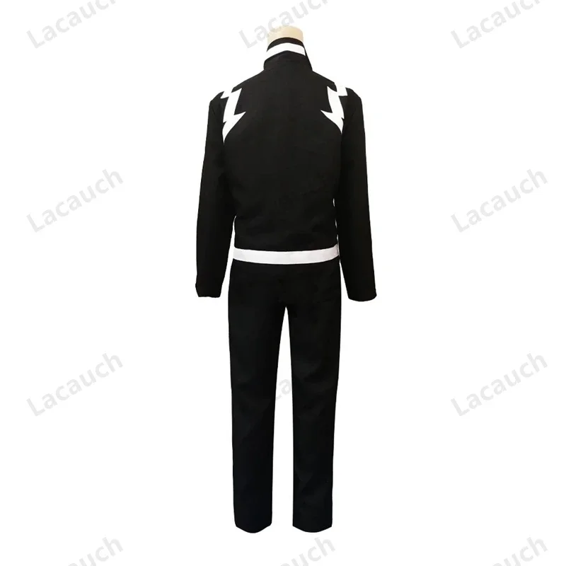 Anime Cosplay Costume My Hero Academia Kaminari Denki Short Wigs Hairpin Black Uniform Suit Halloween Christmas Party Outfit JS1