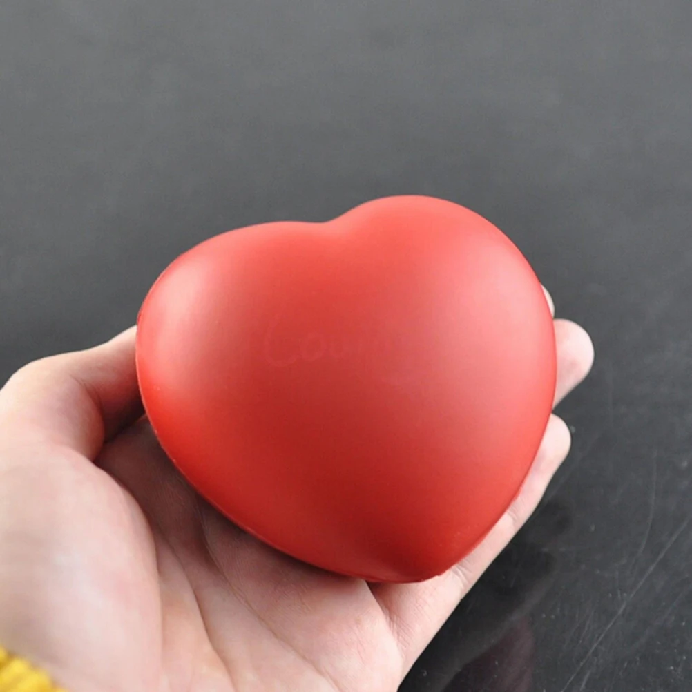 1PC Heart Shaped Exercise Stress Relief Squeeze Elastic Rubber Soft Foam Ball-New