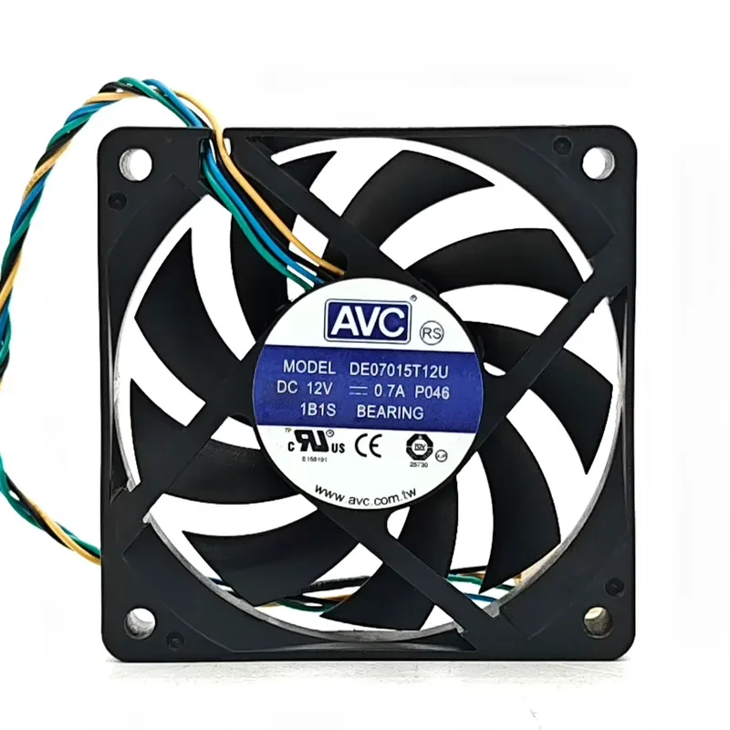 Original AVC 12V 7cm 7015 4-Wire Intelligent Temperature Control CPU Cooling Fan for AMD