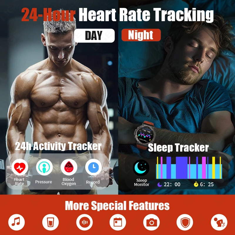 LIGE New T-Rex 3 GPS Smart Watch 5ATM Waterproof Built-in Dual-band Compass Barometric Altimeter Bluetooth Call  Smartwatch Men