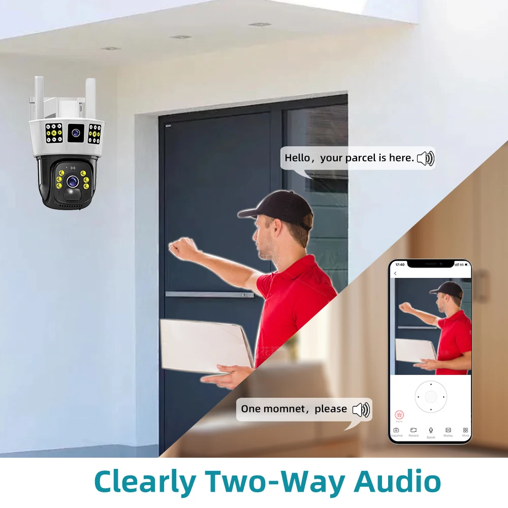 Solar IP Camera Outdoor 12MP HD AI Face Recognition 8000mAh Battery IP66 Waterproof CCTV V380 PRO