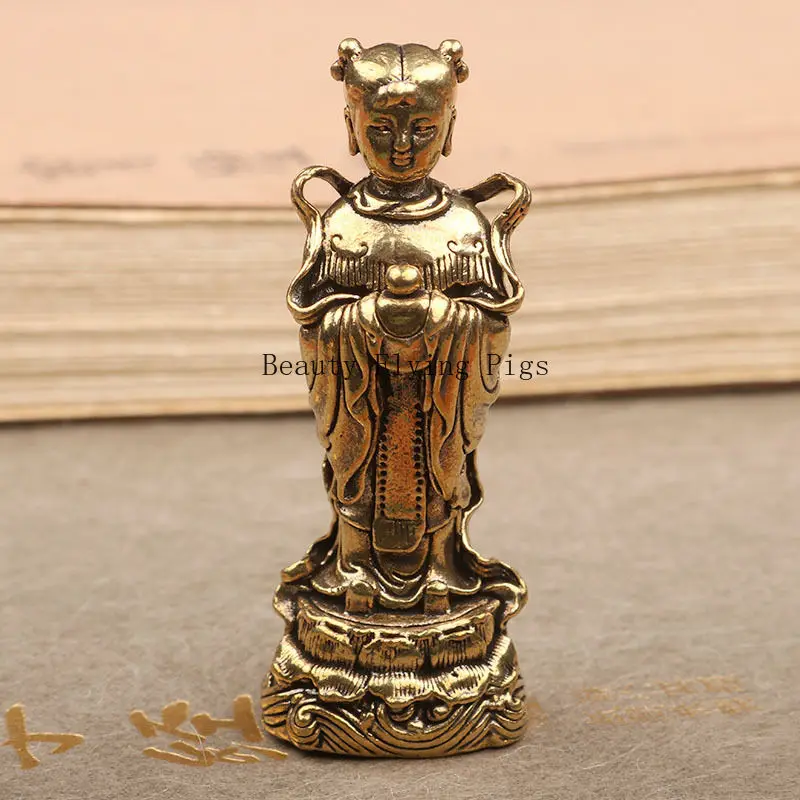 1pc Metal Portrait Ornaments Household Offering Small Buddha Statues Household Sacrificial Buddha Statue Feng Shui Accessories
