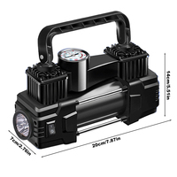 12V 150PSI Portable Air Compressor with Pressure Gauge Mini Air Compressor Dual Cylinder Heavy Duty Tire Inflator with LED Light