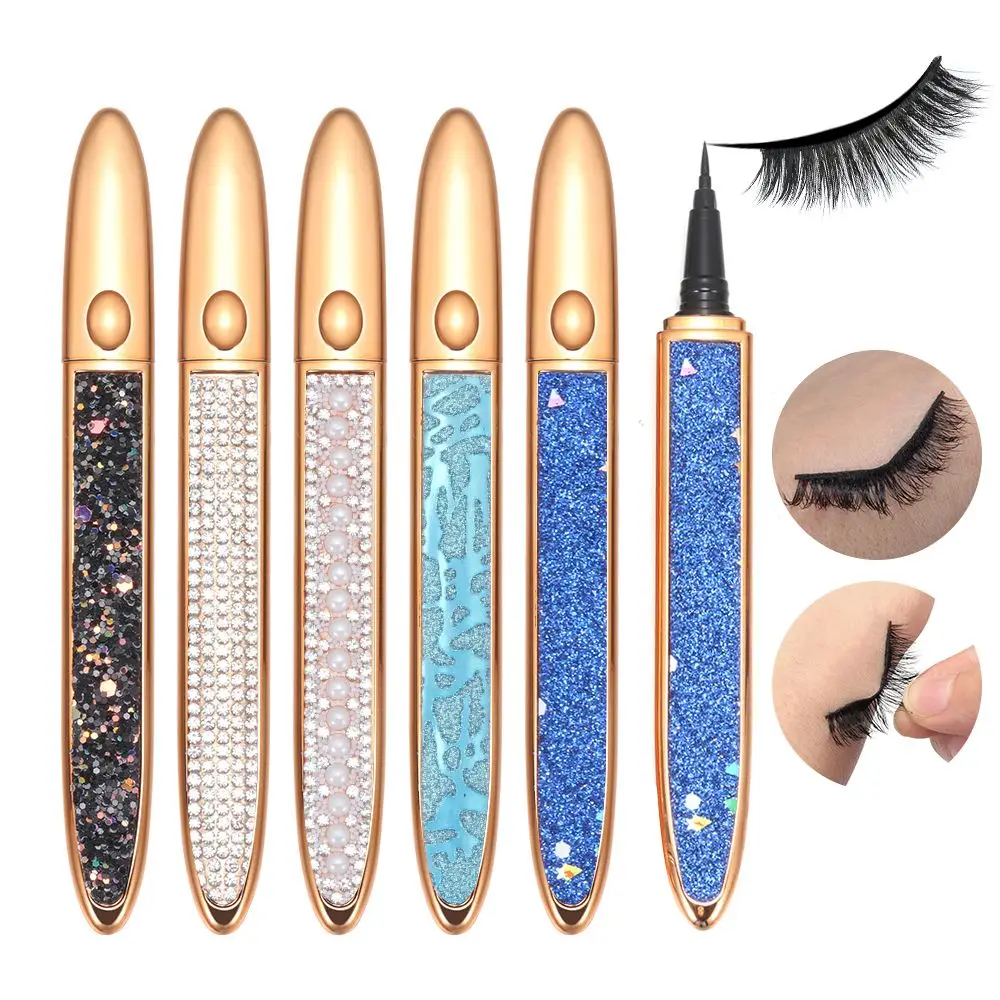 Waterproof Fast Dry 2 in 1 Lash Glue Liner Pen Self-adhesive Magic Eyeliner No Glue Magnetic Needed Easy to use