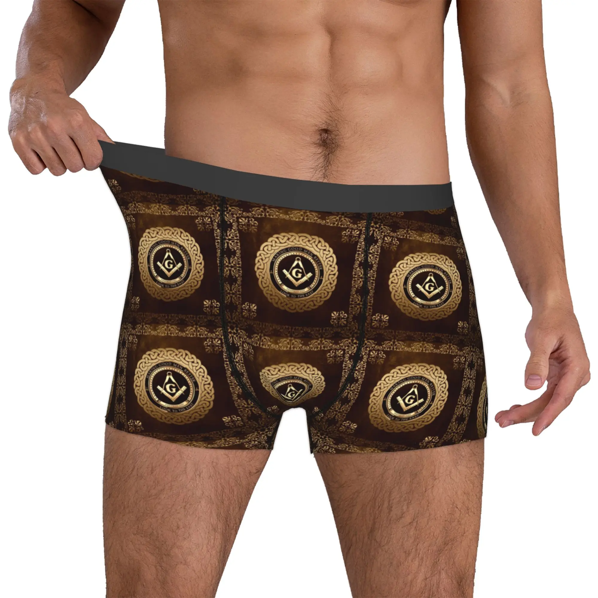 Freemasonry Boxers Shorts Men's Masonic Mason Freemason Briefs Underwear Fashion Underpants