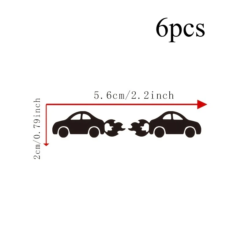 2D Flat 6Pcs Funny Car Fire Extinguish Button Vinyl Sticker, Waterproof Self-Adhesive Decal for Car Interior Decor, Holiday Gift