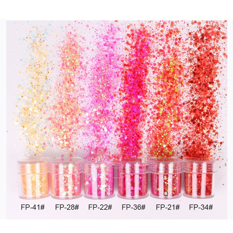 6 Box Holographic Nail Lash Glitter Flakes Aluminum Foil Sequins Chrome Powder Reflective Shinning Glitter Manicures Decoration