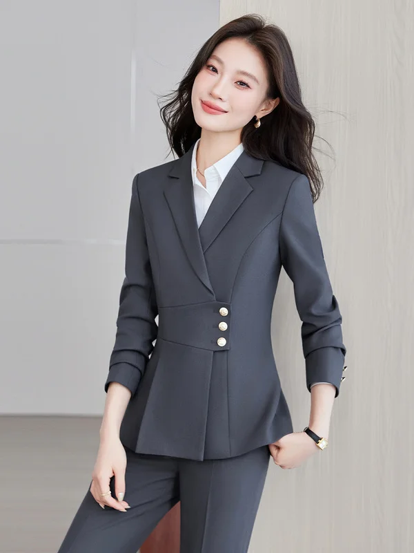 Business Suit Set Women's Formal Workwear Jewelry Store Uniform Property Consultant Hotel Manager Professional Outfit