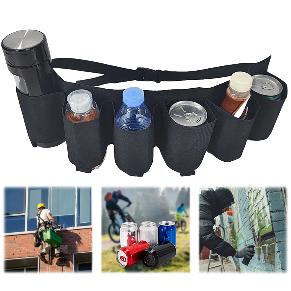 

Handy Wine Bottles Beverage Can Holder Holds 6 Cans Or Bottles Hanging Organizer Waist Pack Bag Climbing Camping Hiking Holster