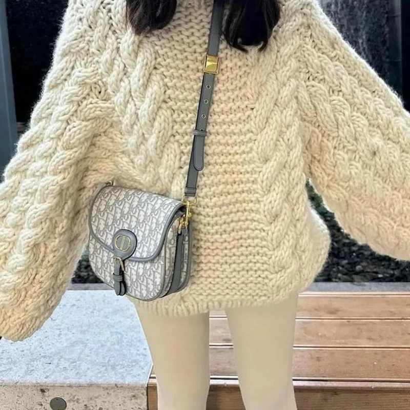 Oversize Knitted Women Sweater O Neck Loose Pullover Coarse Needle Casual Sweater Coat 2024 Autumn Winter Casual Lady Outerwear