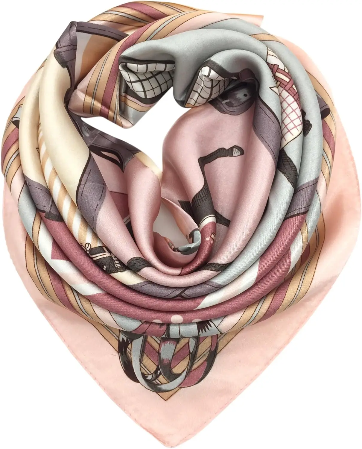 

Large Square Silk Like Scarf Women Fashion Pattern Headwrap Headdress