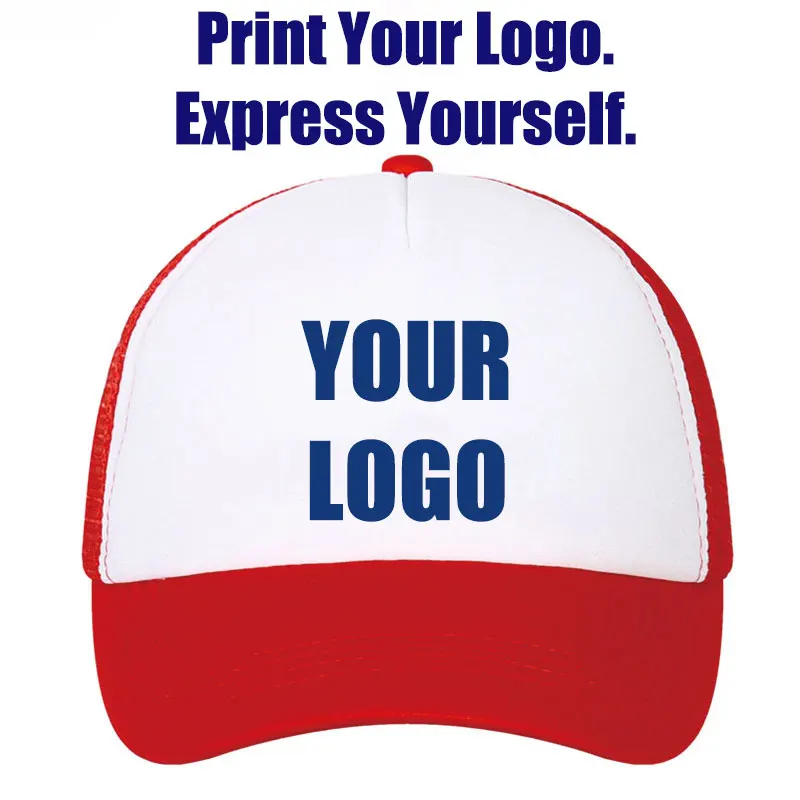 Custom Foam Trucker Cap Team Company Logo Print Mesh Personalized Unisex Blank Baseball Cap Bulk Event Promotional Uniform Gift