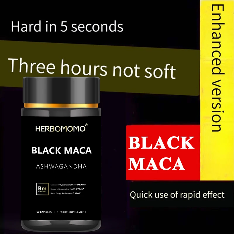 Natural Black Maca Pills, Strong Energy Pills for Men, Testosterone Booster, Men's Supplement, healthy food