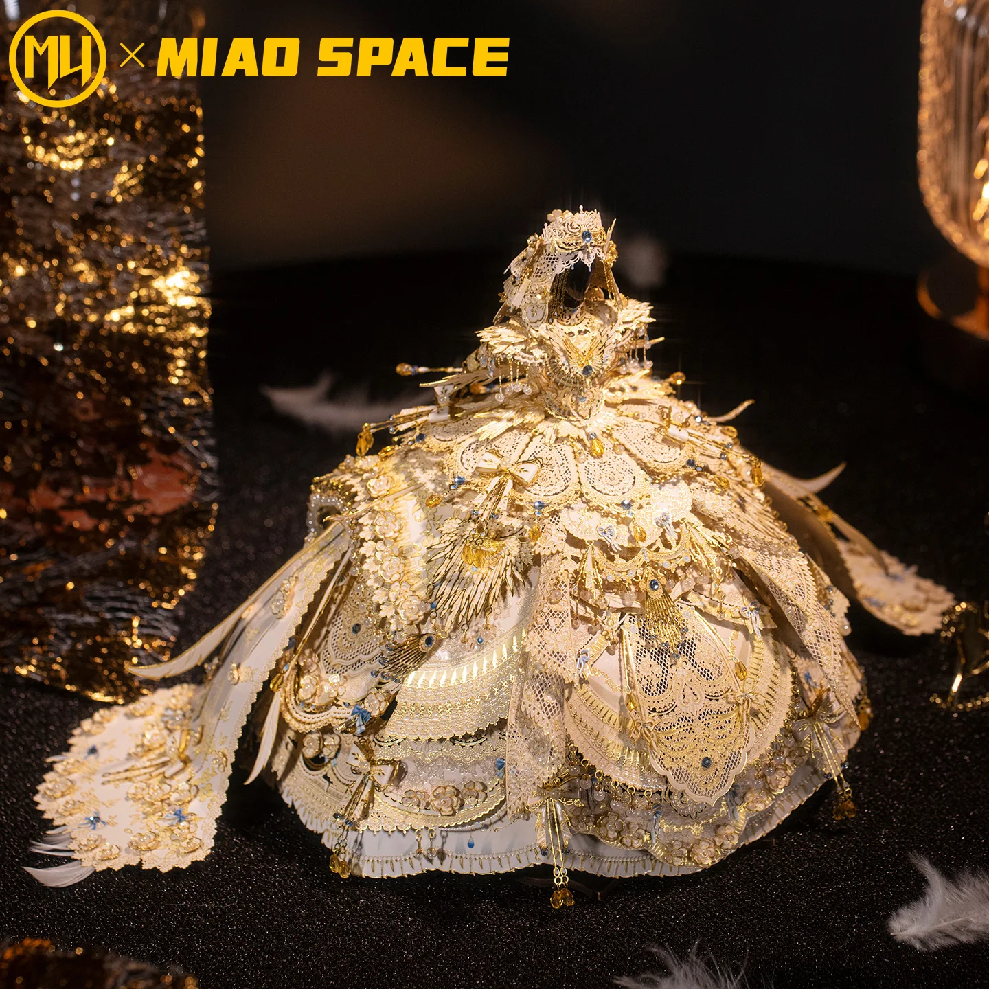 MU Platinum Wedding Dress 3D Metal Puzzle Wholesale | Bulk DIY Assembly Kits for Retailers | Brain Teaser Gift Collection