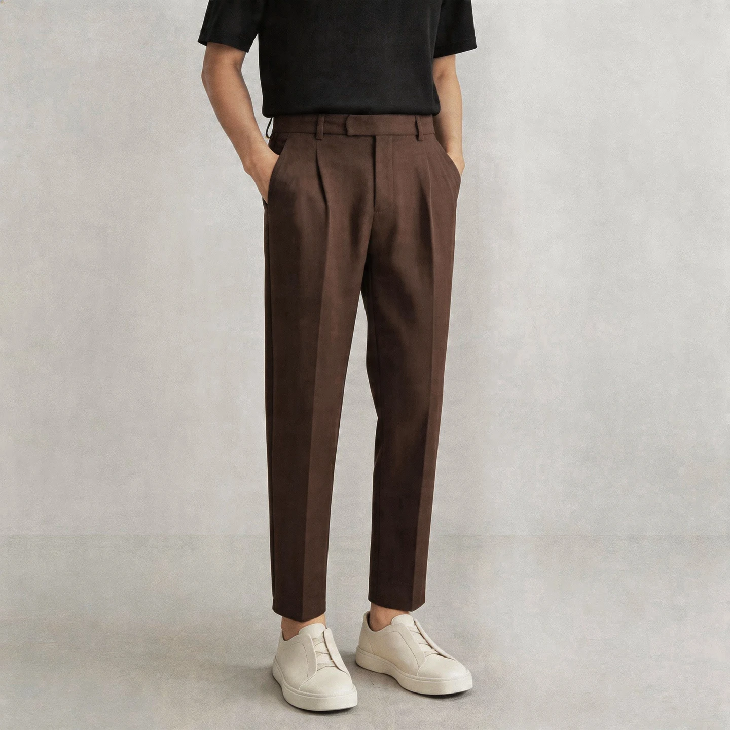 

Summer New Style Lyocell Herringbone Linen Straight Casual Trousers for Men, Breathable and Comfortable Business Suit Pants