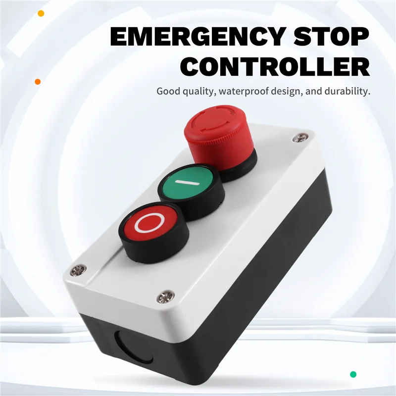 ABJI-Indicatore luminoso dotato di scatola di controllo dell'interruttore a pulsante CNC Punto di ripristino di arresto di emergenza Custodia elettrica impermeabile