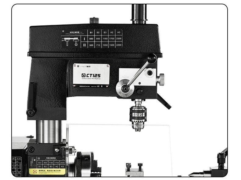 

Multifunction Mill Drill Lathe Machine School Lab House CT125 Mini DIY 3 in 1 Tabtop Machine