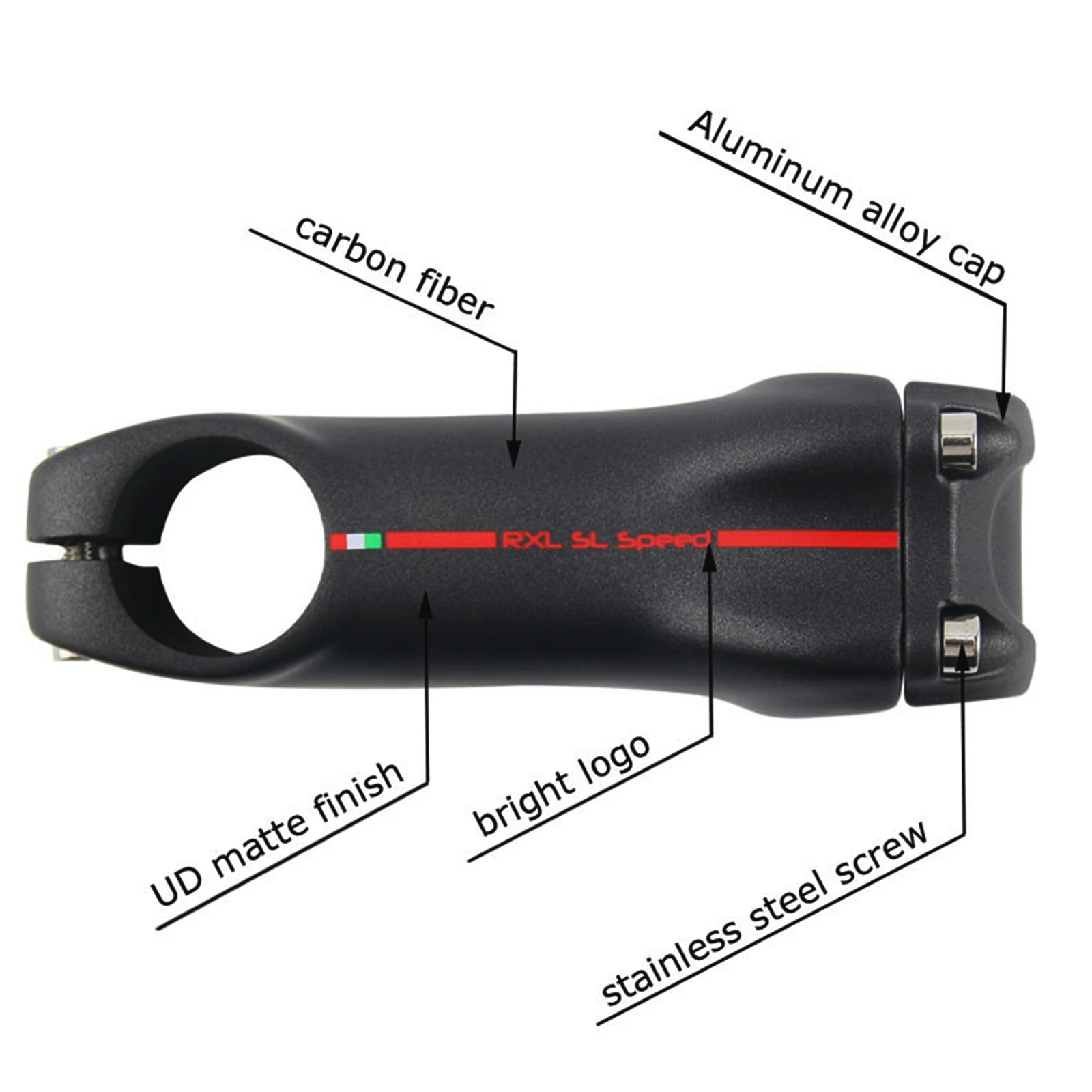 RXL SL Carbon Mtb Stem 6/17 Degree Mountain Bike Stem UD Matte Red/Black Ultra-light Road Bicycle Stems 28.6-31.8mm