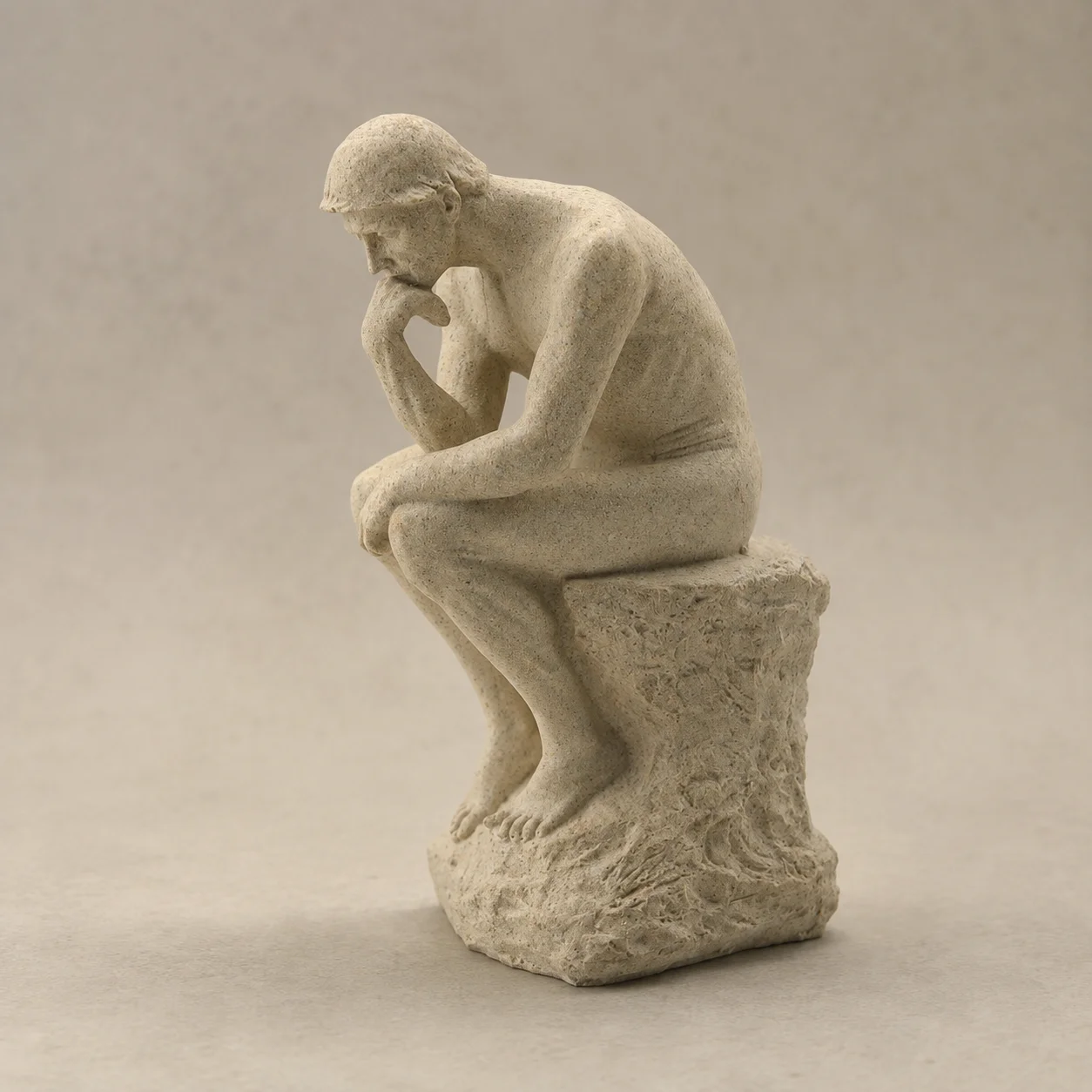 Classical Seated Thinking Man Statue Vintage Style Decorative Sculpture for Home Office Desk Shelf Living Room Decor