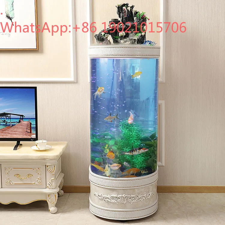 CL  fish tank aquarium living room household floor-to-ceiling glass cylinder medium-sized ecological water-free