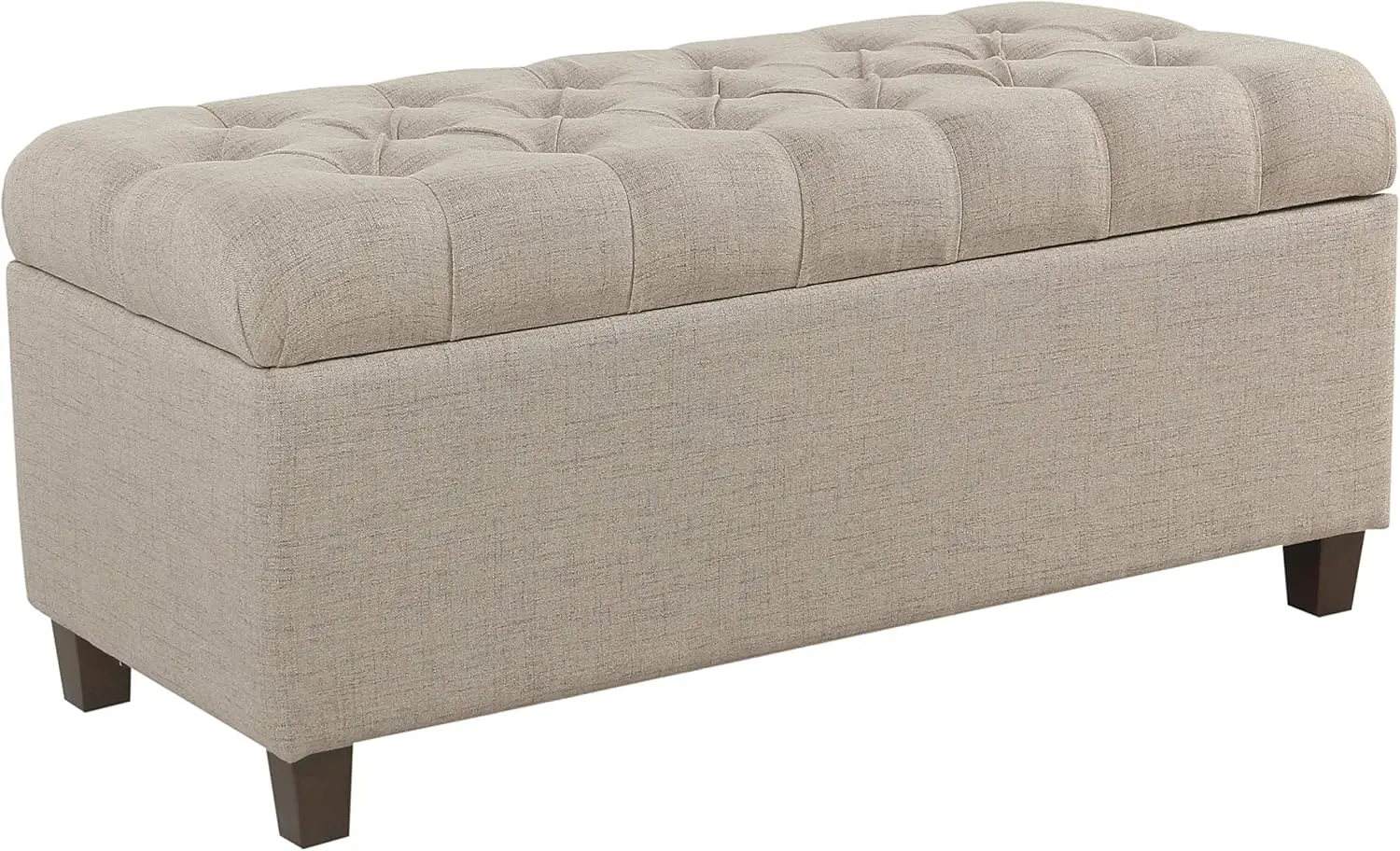 

Home Decor | Tufted Ainsley Button Storage Ottoman Bench with Hinged Lid | Ottoman Bench with Storage for Living Room & Bedroom