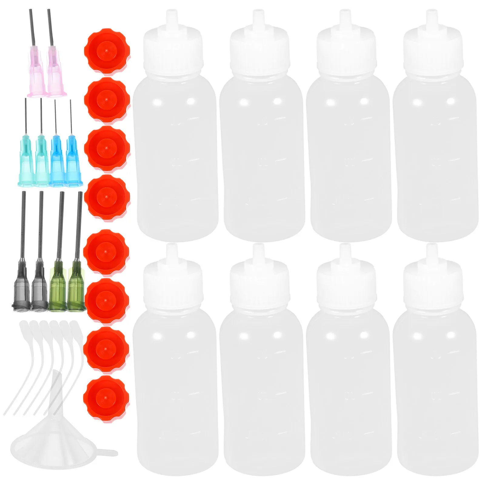 

1Set Craft Glue Bottles Reusable Plastic and Stainless Steel Applicator Bottle for Wood Glue Paints Daily Use Portable Tip