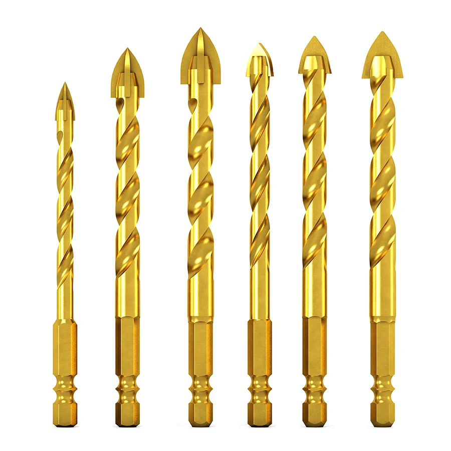 Triangle drill bit 6mm 8mm 10mm 12mm all-ceramic glass concrete cement wall hand electric drill tile punch twist drill turn head