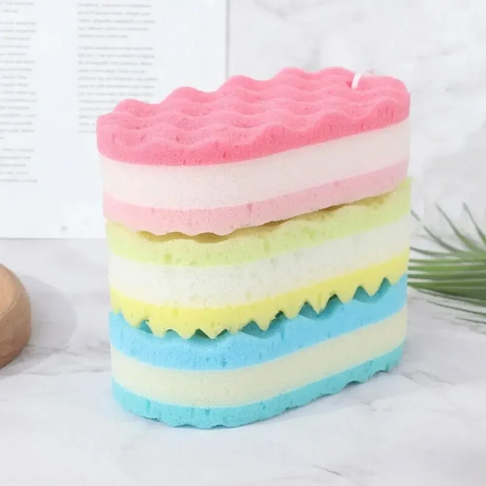 3-layer موجة حمام الإسفنج التقشير فرشاة للجسم دش الجلد نظيفة تدليك تنظيف فرشاة اغتسال العناية بالبشرة مزيل لوازم الحمام #4