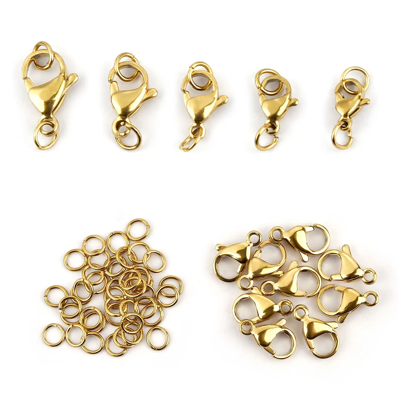 

Набор Колец-карабинов из нержавеющей стали для браслетов, ожерелий, цепочек, крючков, фурнитура для изготовления ювелирных изделий своими руками, 30 шт./упаковка