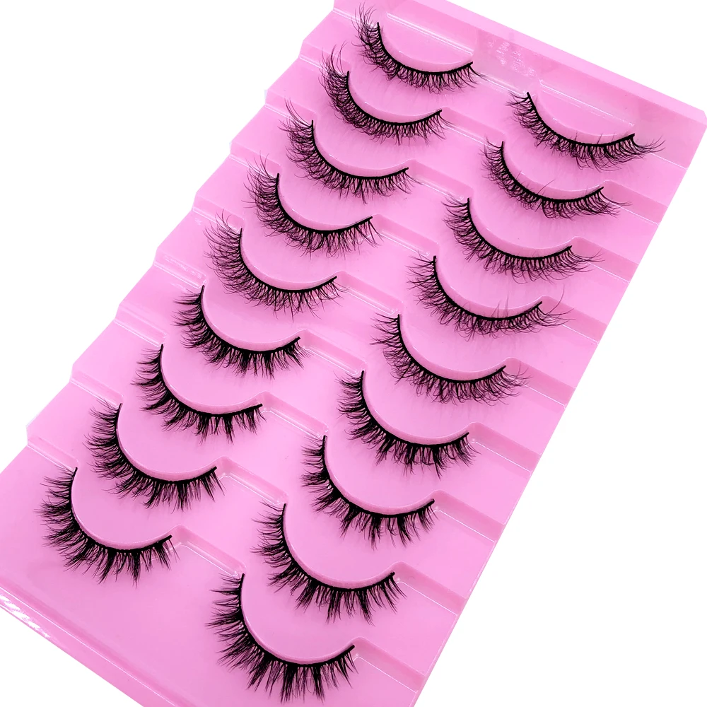 ใหม่9คู่ขนตาปลอมธรรมชาติแมวปลอมขนตายาวแต่งหน้า3d Mink ที่ต่อขนตาขนตา Mink Eyelashes สำหรับความงาม