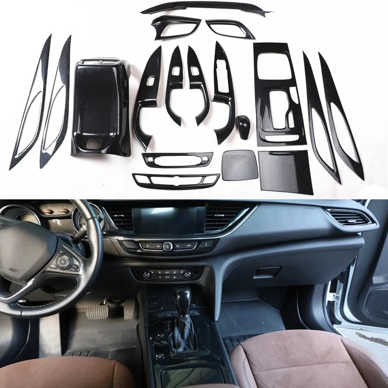 Carbon Fiber Car Interior Accessories For Buick Regal 2017-2022 Opel Insignia Gear Panel Window Switch Kit Dashboard Part Modify