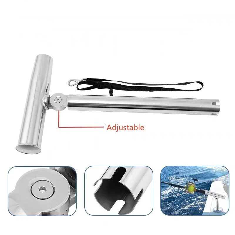 Boat Accessories Adjustable  Highly Polished  316 Stainless Steel Adjustable Outrigger Stylish Rod Holder For Marine Boat Yacht