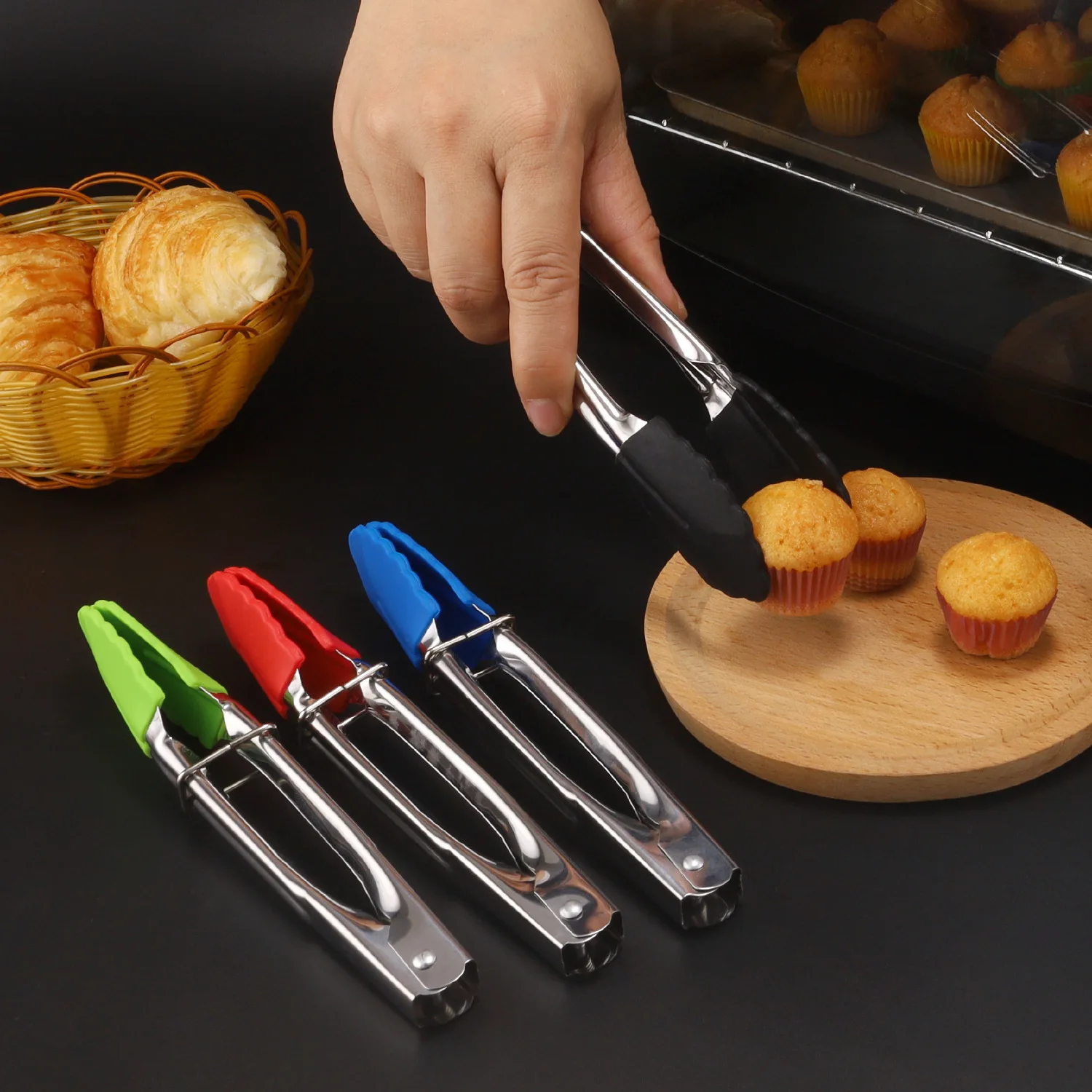 

Food Tong Stainless Steel Kitchen Tongs Silicone Nylon Non-Slip Cooking Clip Clamp BBQ Salad Tools Grill Kitchen Accessories