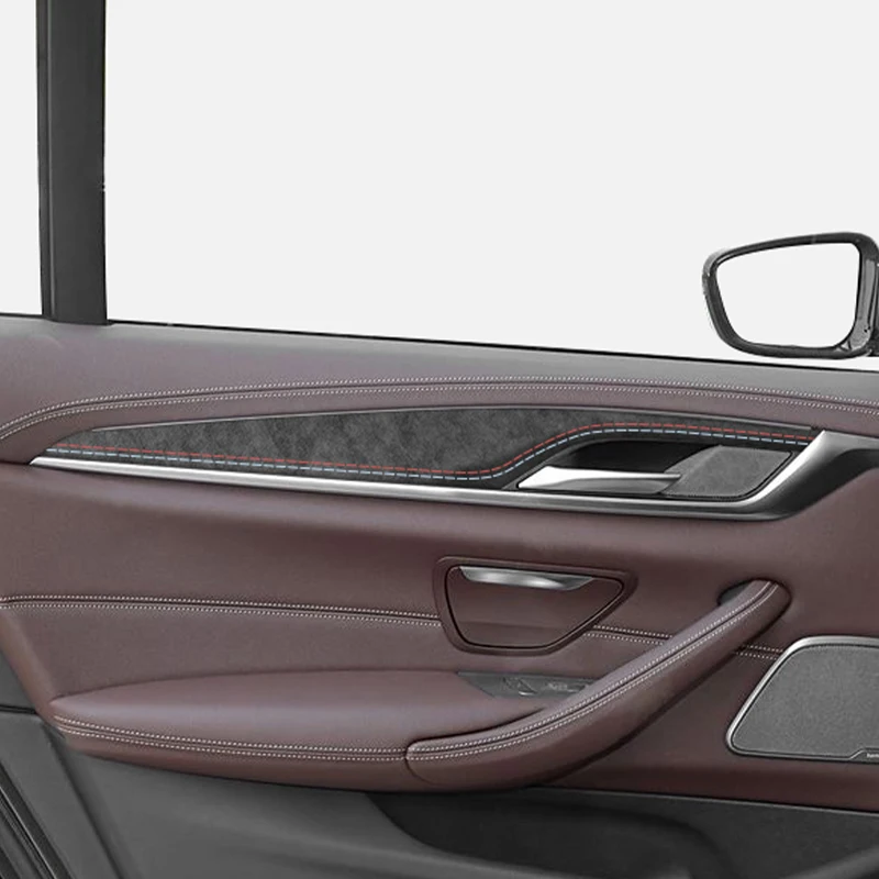 

Для BMW 5-серии G30 G38, внутренняя ручка двери автомобиля, декоративная накладка, наклейка на рамку из алькантары, аксессуары для интерьера премиум-класса