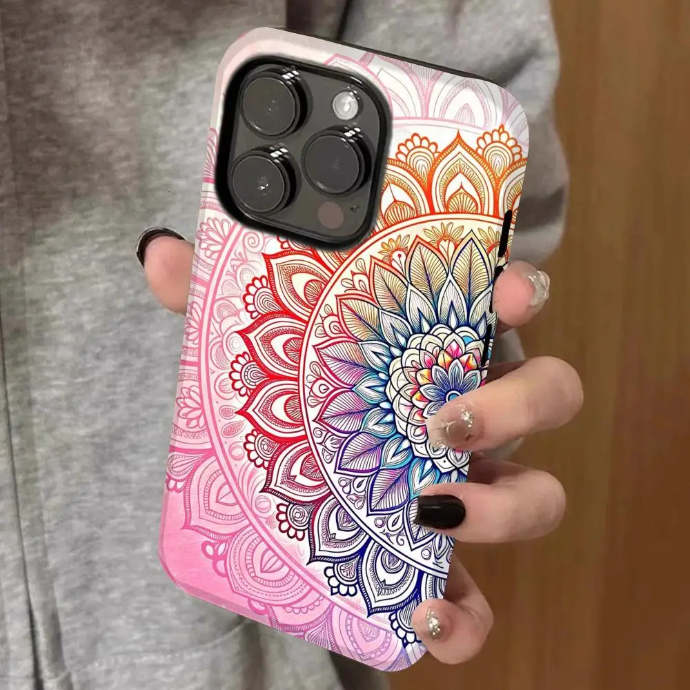 

Mandalas wallpaper Phone Case Double-layered 2-in-1 Film Case For IPhone 16 15 Promax 14 13 Pro 12 11 plus Samsung S Covers