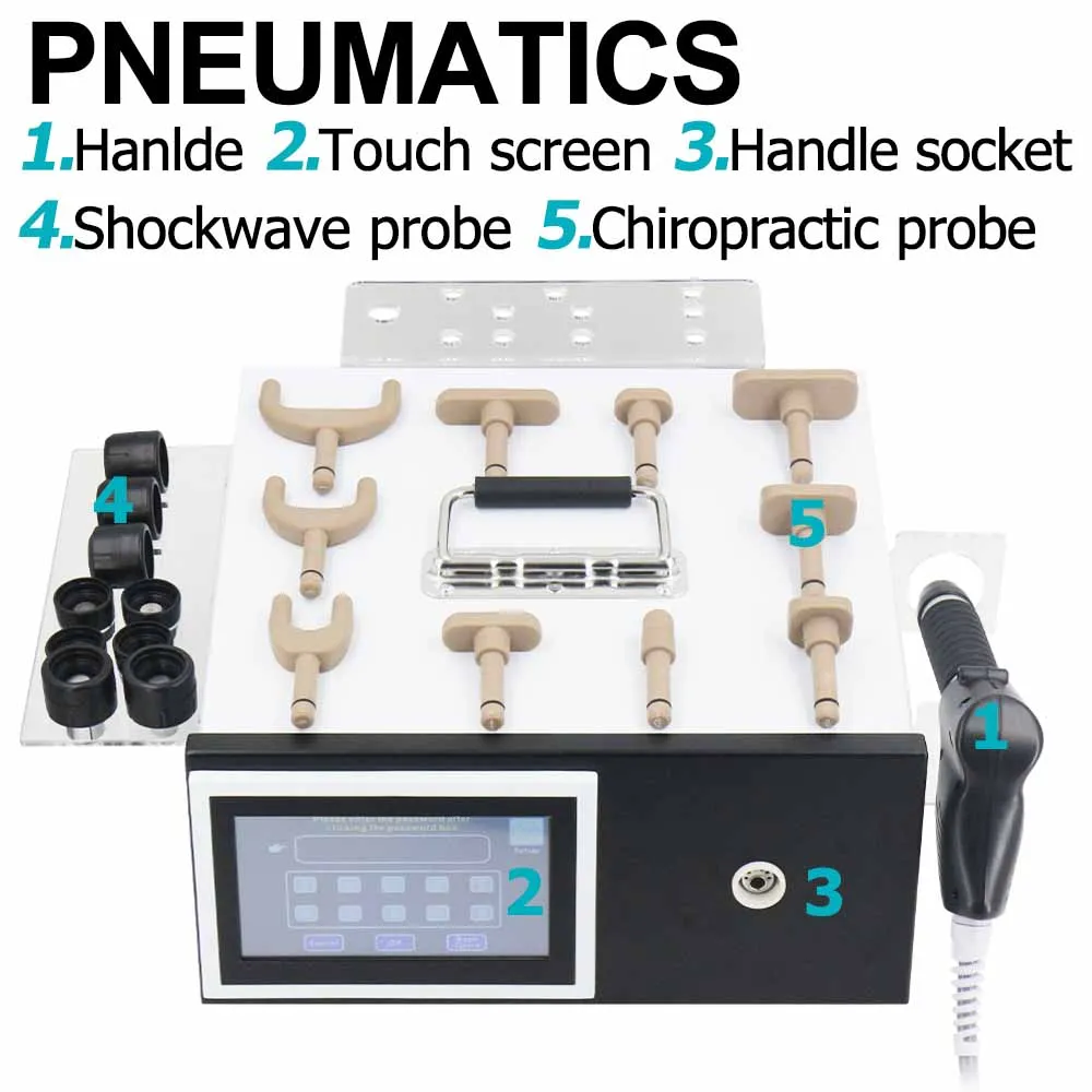 Shockwave Therapy Machine For Pain Relief ED Treatment Tennis Elbow 12Bar Pneumatic Shock wave Machine 2in1 Chiropractic Adjust