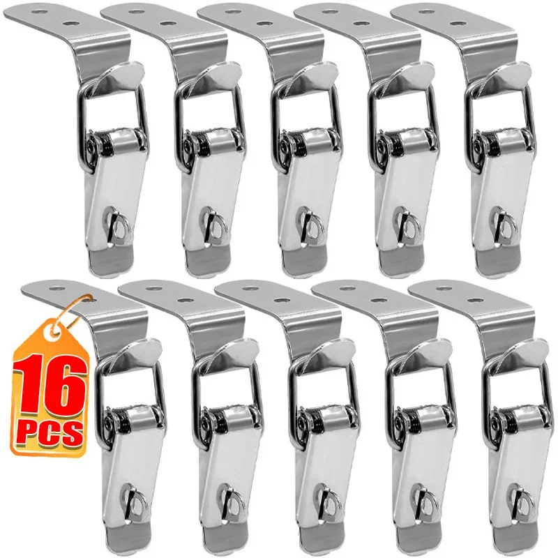 16/2PCS Duck Mouth Buckle Hook 90 Degree Box Closure Lock Spring Loaded Draw Toggle Buckle Clamp for Suitcase Cabinet Door Hasps