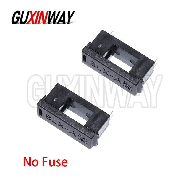 BLX-A 5*20MM BLACK GLASS FUSE HOLDER 5*20 Insurance Tube Socket Fuseholder for 5X20MM 5X20 (10pcs Glass fuse+10pcs Black Holder)