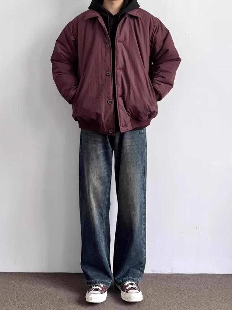 

Waed Blue Men's Jeans Straight Leg High Waist Retro American Sle Long Pants Wear Resistant Youth Faion Polyester Cotton...