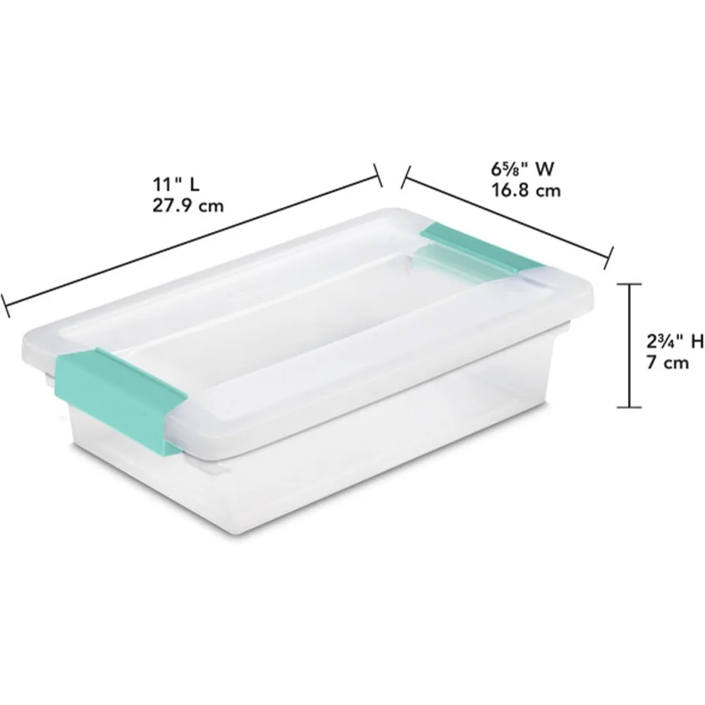 24-Pack Clip Box Clear Plastic Storage Containers with Latching Lids for Home Office Organization view 3