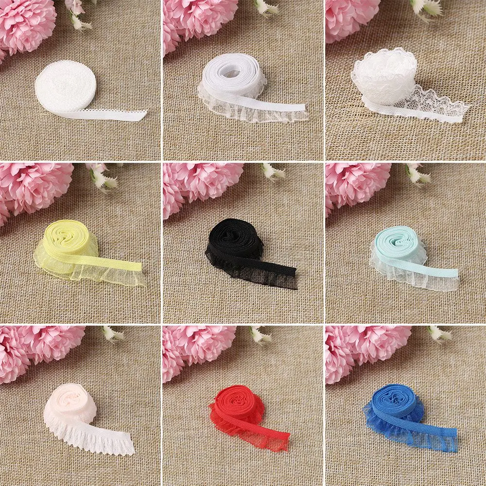 

Newest Ribbon Toy DIY Sewing Guipure Lace Fabric Plated Elastic Lace Dolls Clothing Trim Collar Dress Decoration