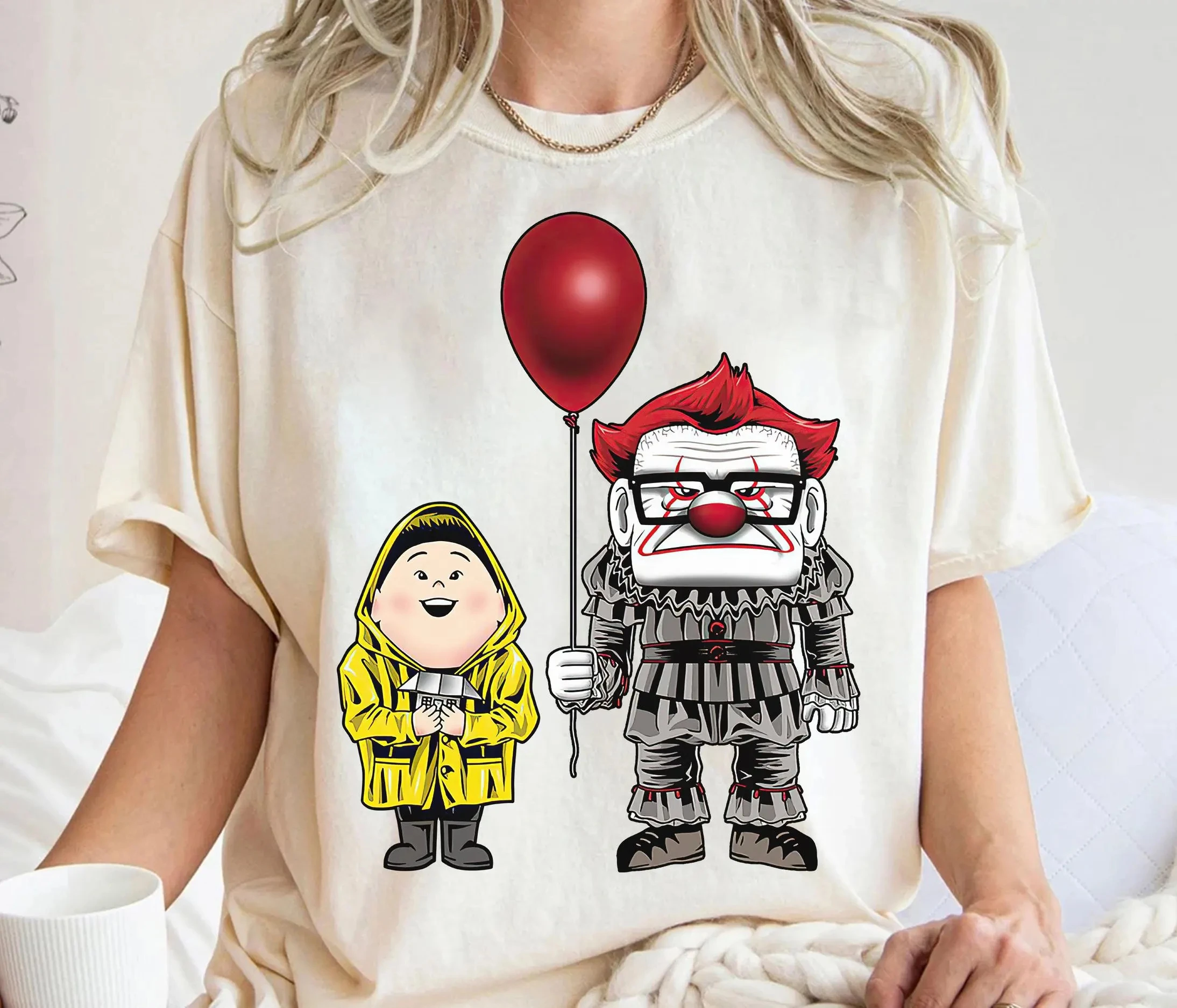 ديزني/بيكسار كارل فريريكسن/رسيل شخصية الرعب Pennywise هالوين تي شيرت ديزني لاند هالوين حفلة الأسرة القمصان